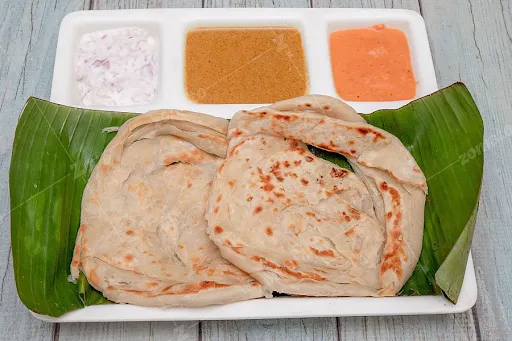 2 Plain Parotta With Non Veg Salan