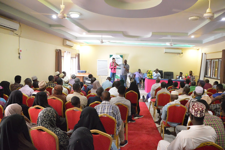 Residents of Wajir during a meeting organised by the Kenya Human Rights Commission and its partners on Thursday