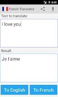 French English Translator Screenshot