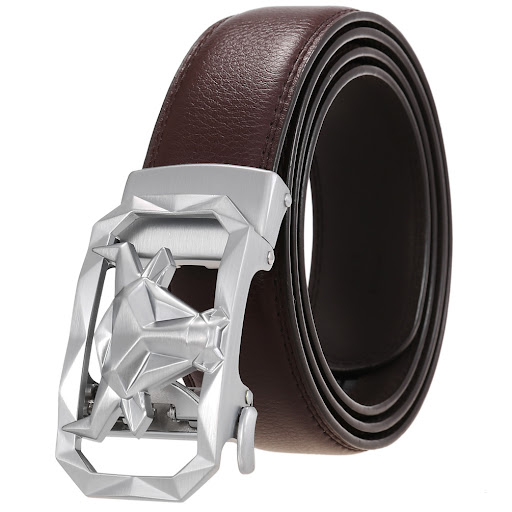 Title 6, Mens Leather Belt with Alloy Automatic Buckle,...