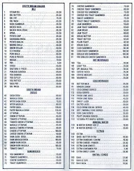 Vasant Refreshments menu 1