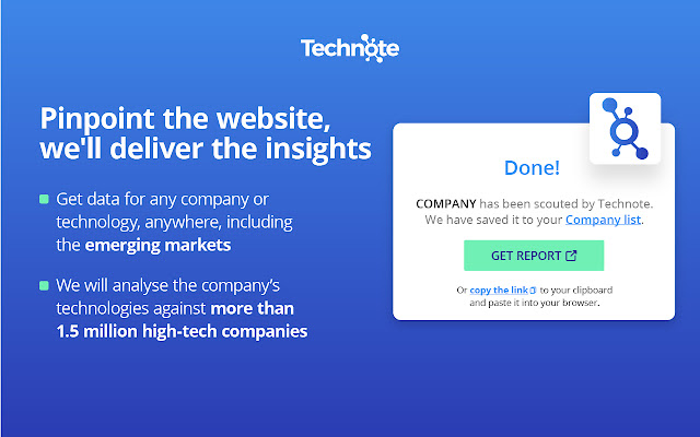 Technote – Effortless company research chrome extension