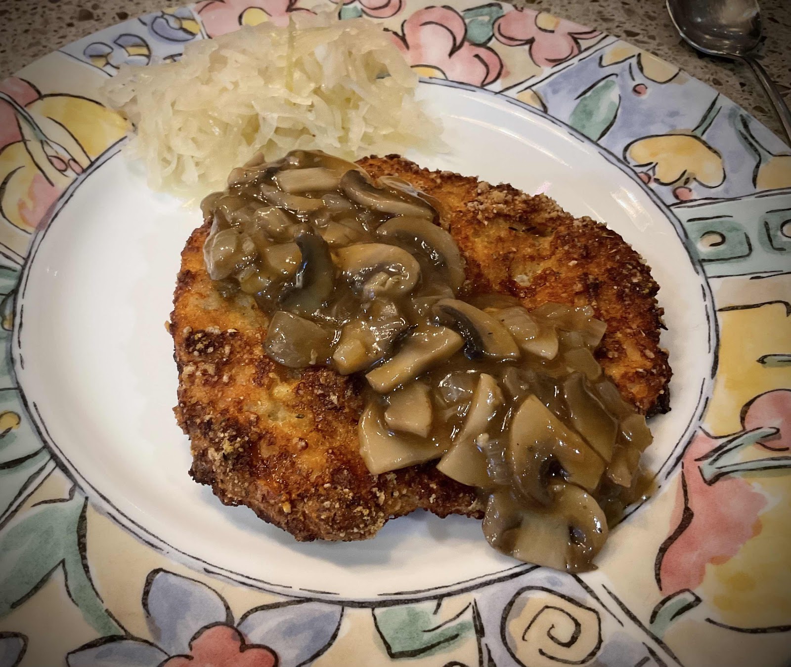 Schnitzel with Keto Brown Mushroom Gravy