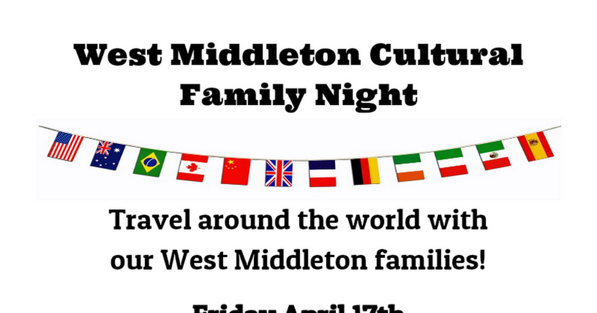 2020 Cultural Family Night flyer English