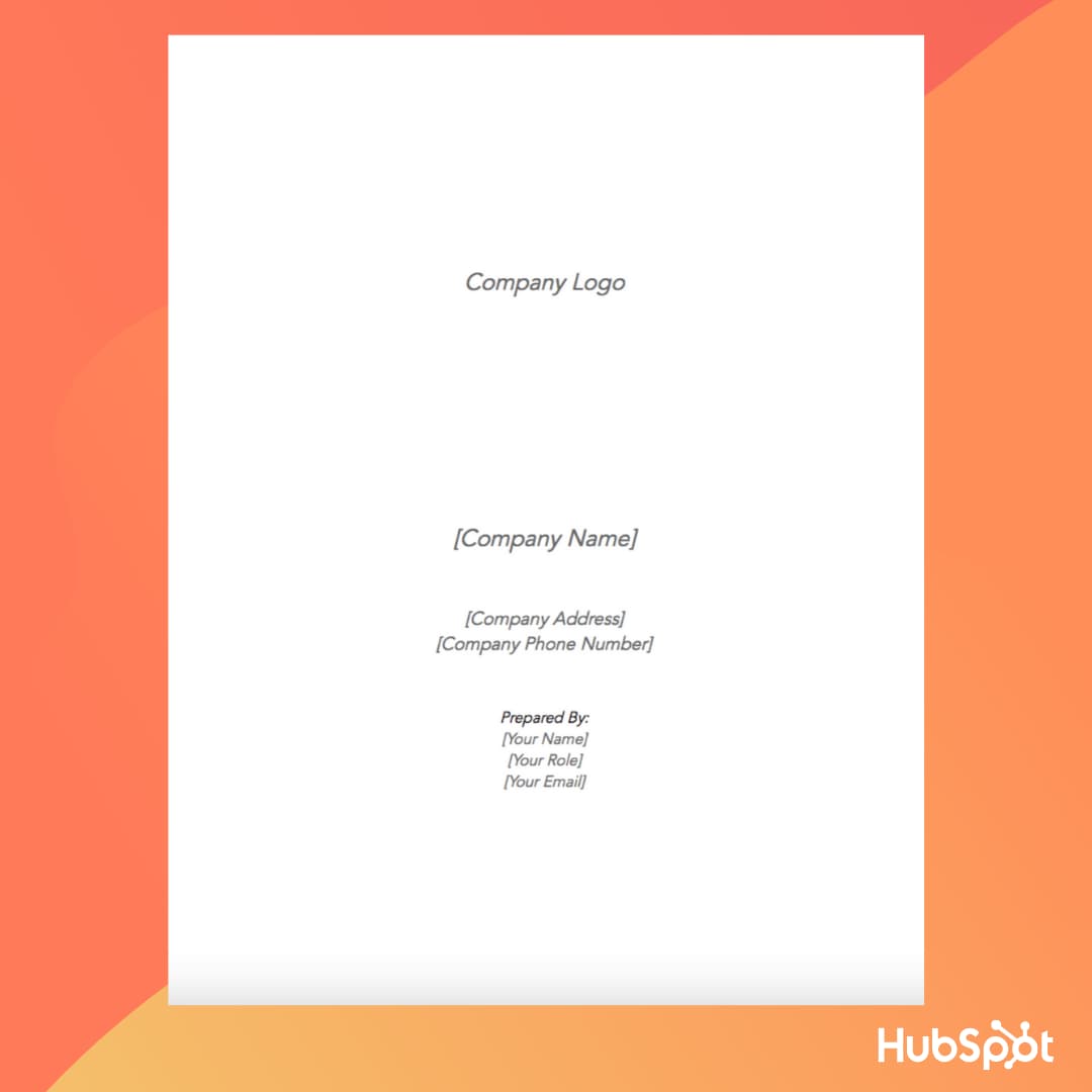 the title page of your business plan includes