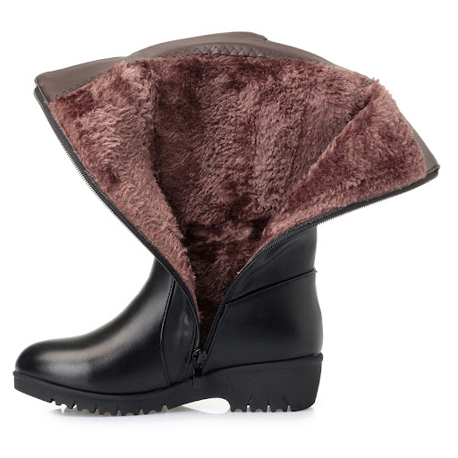 Title 5, New Winter Womens Boots Flat Wedge Heel High B...