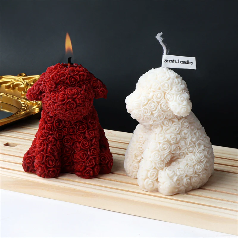 Bougie animal cire de soja chiot lapin parfum. Créez une ambiance chaleureuse avec cet adorable objet parfumé, idéal pour offrir ou décorer votre intérieur.