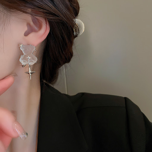 Title 4, Womens Silver Needle Bear High-grade Earrings,...