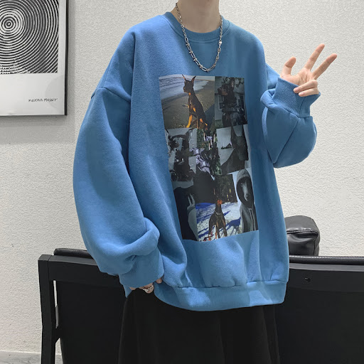 Title 4, Mens Round Neck Hoodless Street Sweater. Comfo...