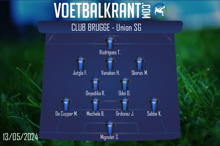 Opstelling Club Brugge | Club Brugge - Union SG (13/05/2024)