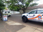 The scene on Currie Road in the Musgrave area of Durban where two contractors were robbed at gun point and locked in a garage on Wednesday.  