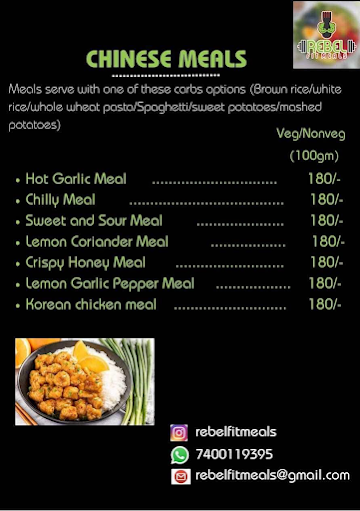 Rebel Fit Meals menu 