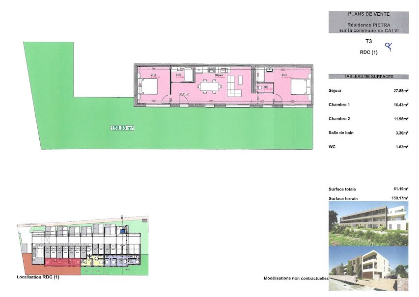 Vente appartement 3 pièces 56 m² à Calvi (20260), 290 666 €