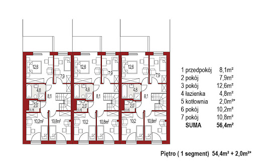 Katrina Gold 3 segmenty - Rzut piętra