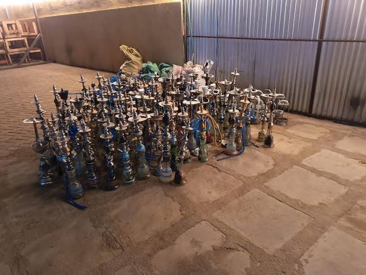 Some of the shisha pots that were recovered in Mirema on March 19, 2024