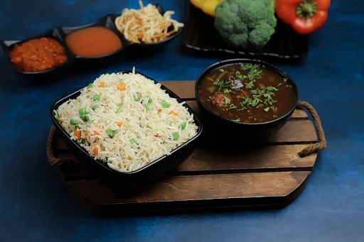 Veg Manchurian Fried Rice With Gravy