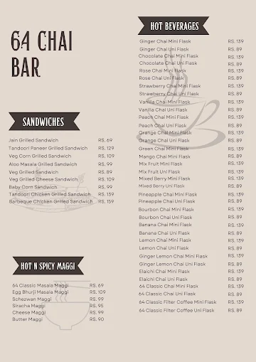 64 Chai Bar menu 