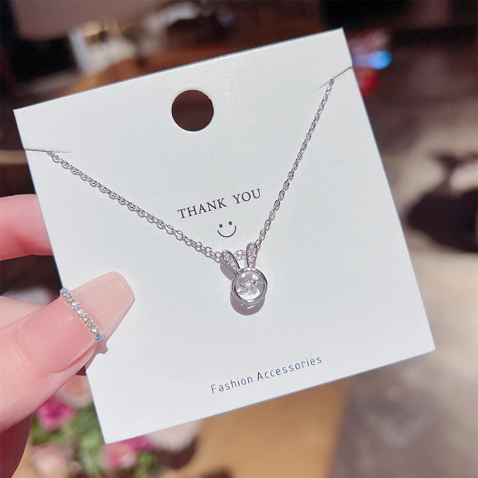 Schlichte Hasen Halskette aus Titanstahl, vielseitige Damen Kette, zarte Clavicle-Kette, stilvoller Alltagsbegleiter, perfekt kombinierbar, zeitlos und elegant.