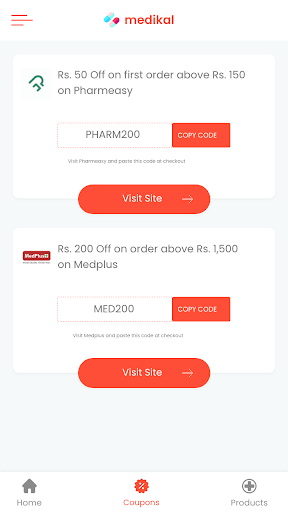 Screenshot Online Medicine Ordering App