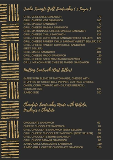 The Sandwich House menu 