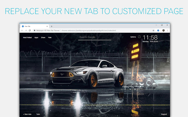 Ford Mustang Background Custom New Tab