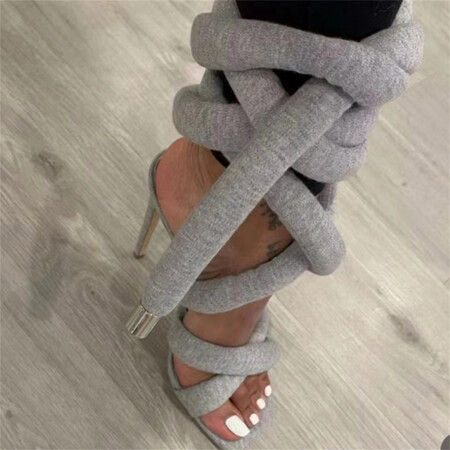 Title 5, Square Toe Stiletto Heel Roman Cross Strap Catw...