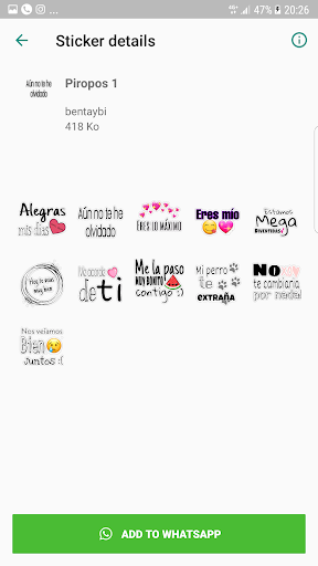 Stickers de amor y Piropos para WhatsApp