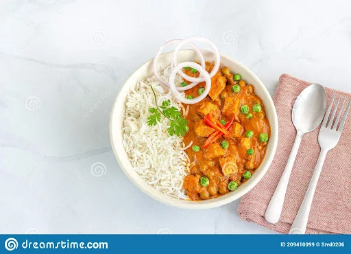 Aloo Matar Rice Bowl (500 Ml)