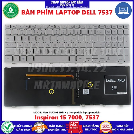 Bàn Phím Laptop Dell 7537 (Us) Dành Cho Inspiron 15 7000, 7535 7537