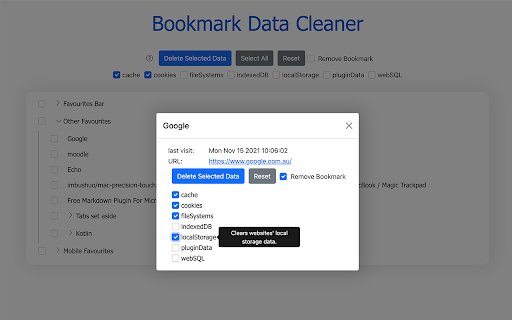 Bookmark Data Cleaner