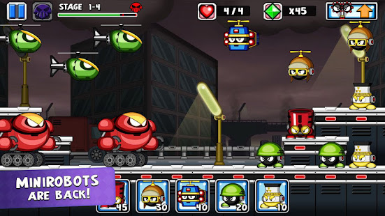 Tiny Defense 2 - Mini Robot Wars 1.0.4 APK + Мод (Unlimited money) за Android