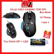 Chuột Chơi Game, Chuột Máy Tính Có Dây G502 Led Rgb 7200Dpi Tùy Chỉnh, Tặng Kèm Lót Chuột Full Size, Bảo Hành 12 Tháng