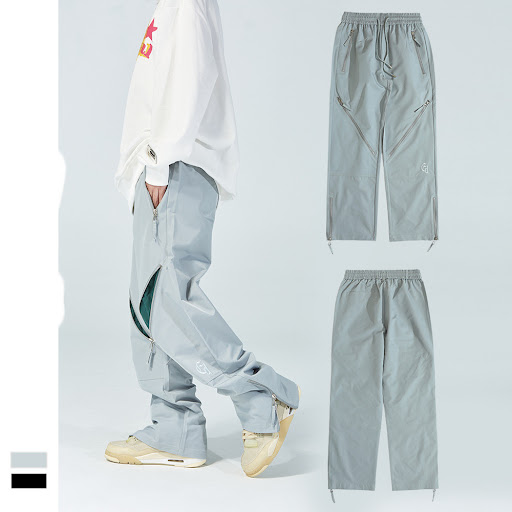 Title 6, Mens Zipper Sports Straight Pants Casual Hip H...