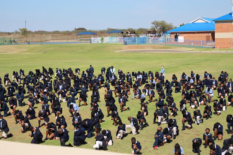 Classmates of the kidnapped Moti brothers knelt in prayer for their safe recovery after the kidnapping. On Thursday, the school celebrated their safe return to their parents.