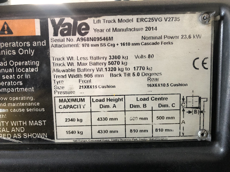 Picture of a YALE ERC25VG MWB