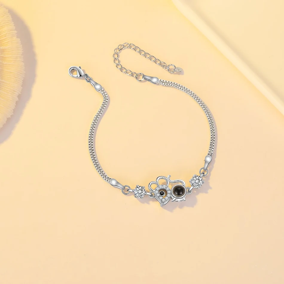 Bracelet de souris du zodiaque 100 langues coréen rétro Dongdaemun, pour hommes et femmes, un bijou original et élégant à porter.
