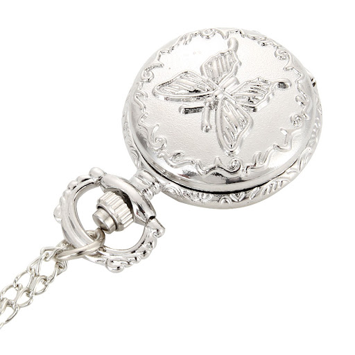 Title 1, Ladies silver butterfly pocket watch