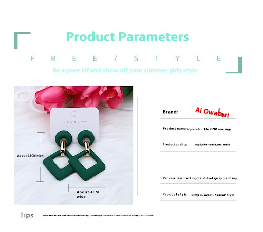 Title 6, Summer beach colorful fashion earrings with dia...