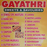 Gayathri Sweet & Savouries menu 1