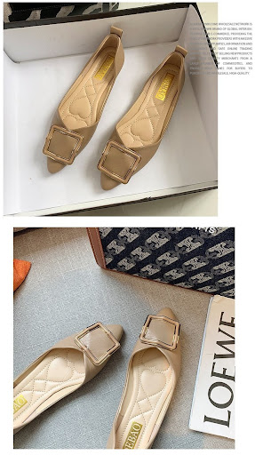 Title 16, New Womens Gentle Style Flat Shoes, Square Buc...