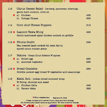 Citrus Cafe menu 