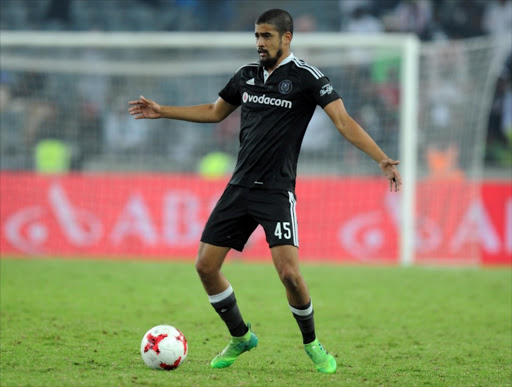 Abbubaker Mobara of Pirates in action during the Absa Premiership match between Orlando Pirates and Ajax Cape Town at Orlando Stadium on May 17, 2017 in Johannesburg, South Africa.