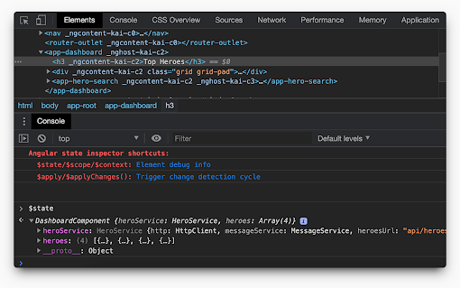 Angular state inspector