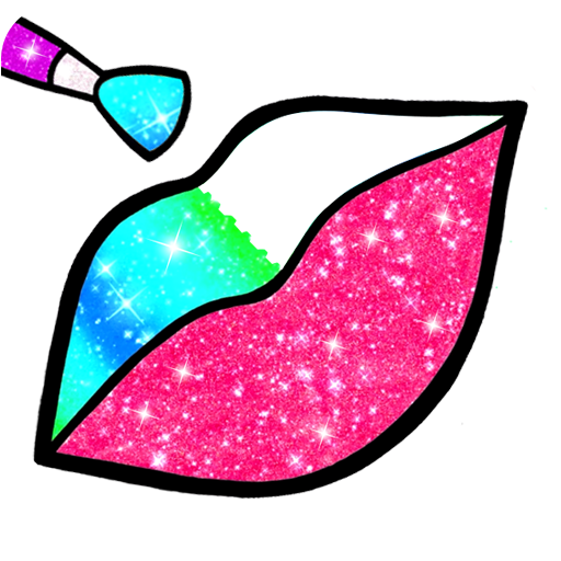 Rainbow Lips Coloring Book Glitter - Beauty Game