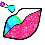 Rainbow Lips Coloring Book Glitter - Beauty Game Apk