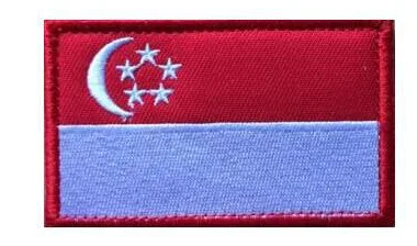Geborduurde label met rubberen vlag en geborduurde badge. Personaliseer kleding en accessoires voor een unieke uitstraling.