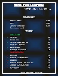 Kb Spices menu 1