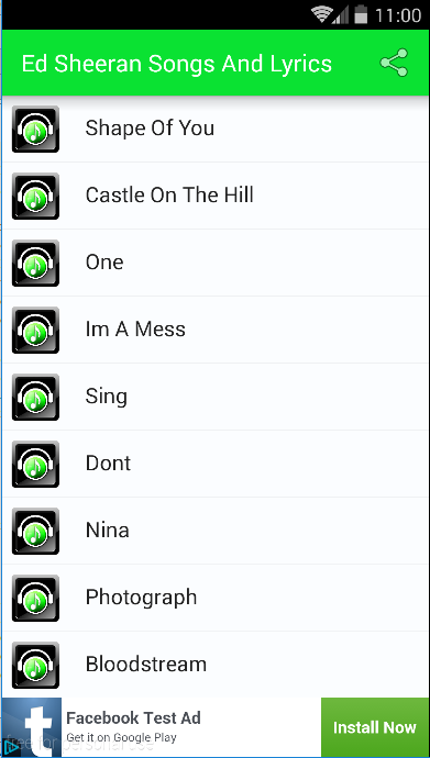 Ed Sheeran Songs 2017 Screen 2
