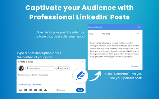 Captivate your Audience with Professional Linkedin’ Posts selecting description 