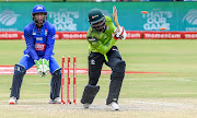 Mthiwekhaya Nabe of the Warriors is bowled during the Momentum One-Day Cup match between Six Grill Gun Cape Cobras and Warriors at Senwes Park on January 30, 2021 in Potchefstroom, South Africa. 